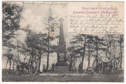 Gruß vom dennewitz denkmal - ak, dennewitz-denkmal